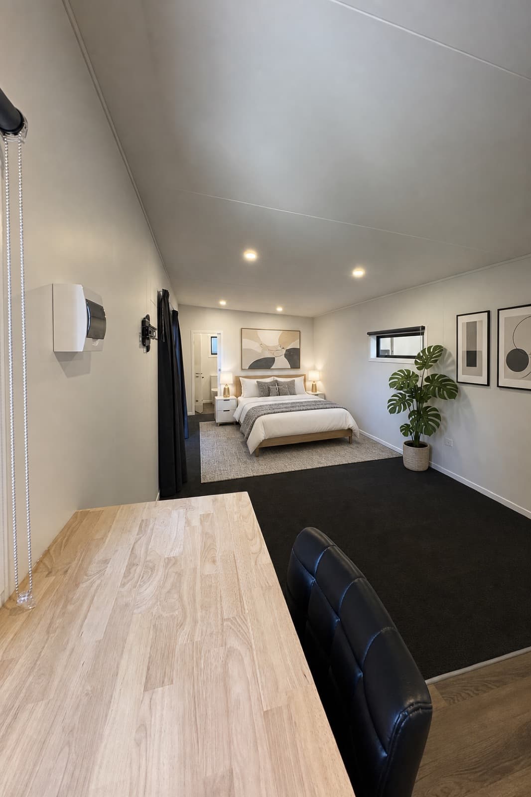 Eve 10×3.5 tiny home interior with kitchen and breakfast bar