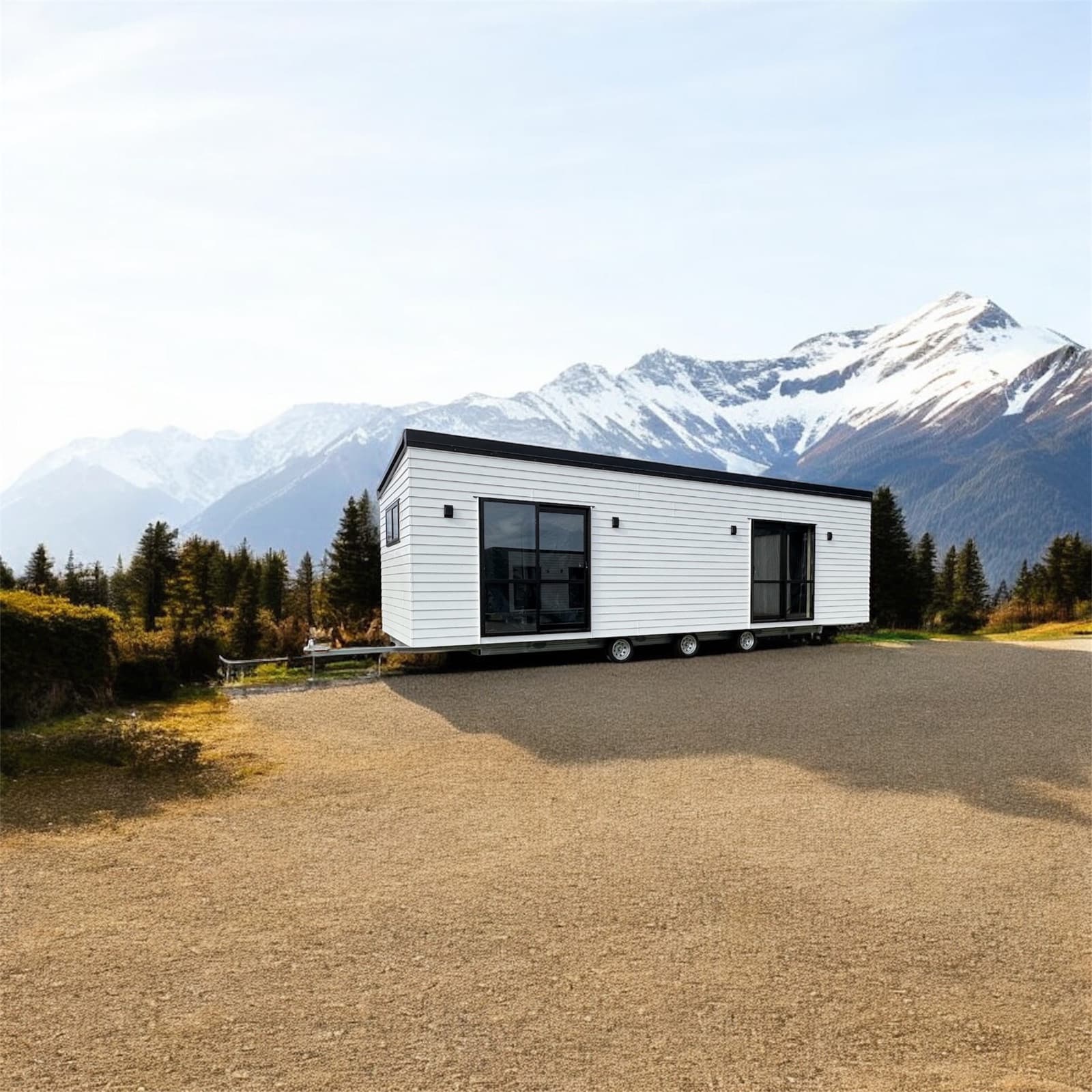 NZ-made tiny home exterior landed on a customer section