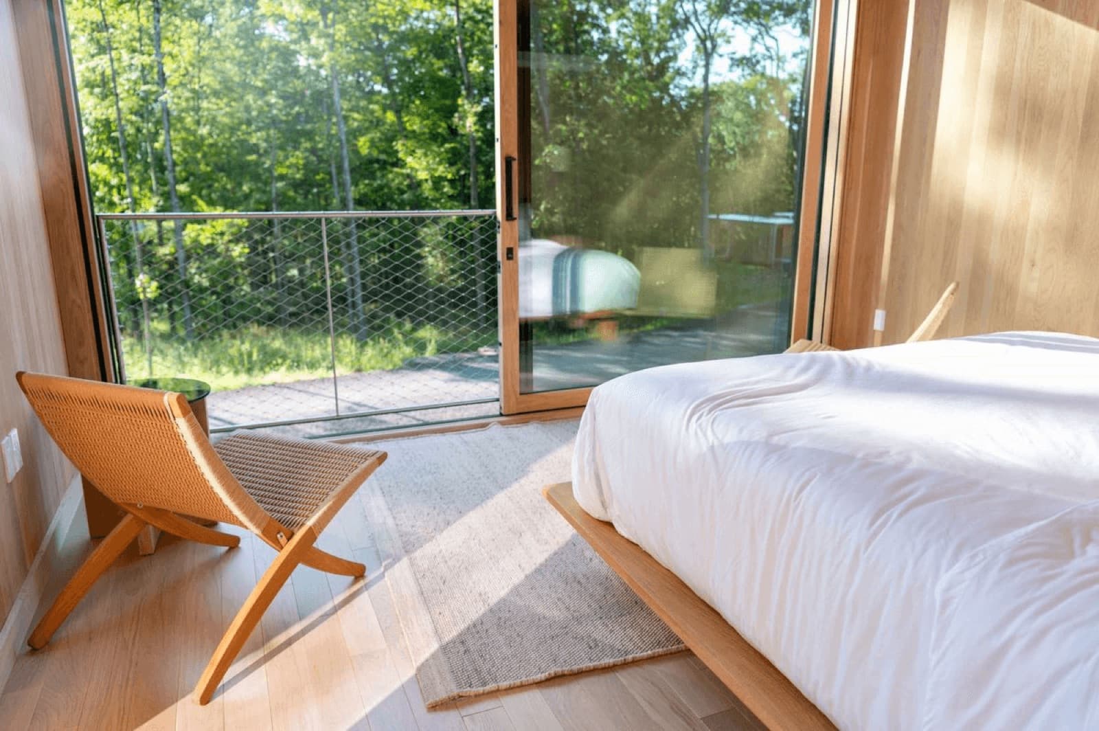 Tiny home interior showing living and kitchen joinery